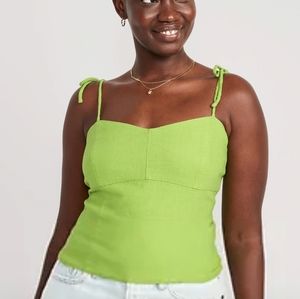 Lime Green Linen Shirt EUC Size L